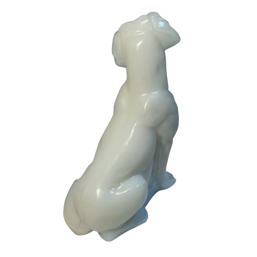 Mosser Labrador Art Glass White Lab Dog Figurine Paperweight USA New Hunt Pet - Picture 5 of 10
